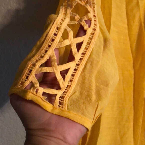 NWT Unique Spectrum dark yellow blouse - Picture 5 of 5